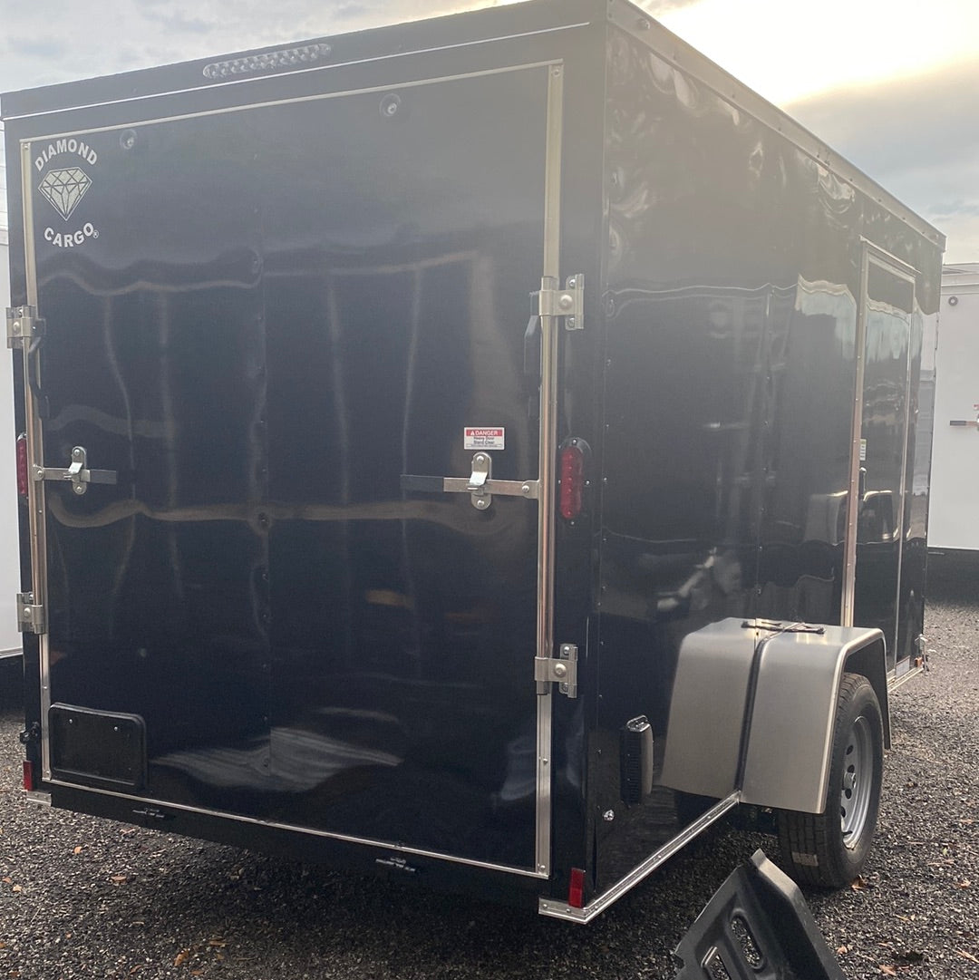 6x12 Enclosed Trailer Single Axle Black VIN 97477