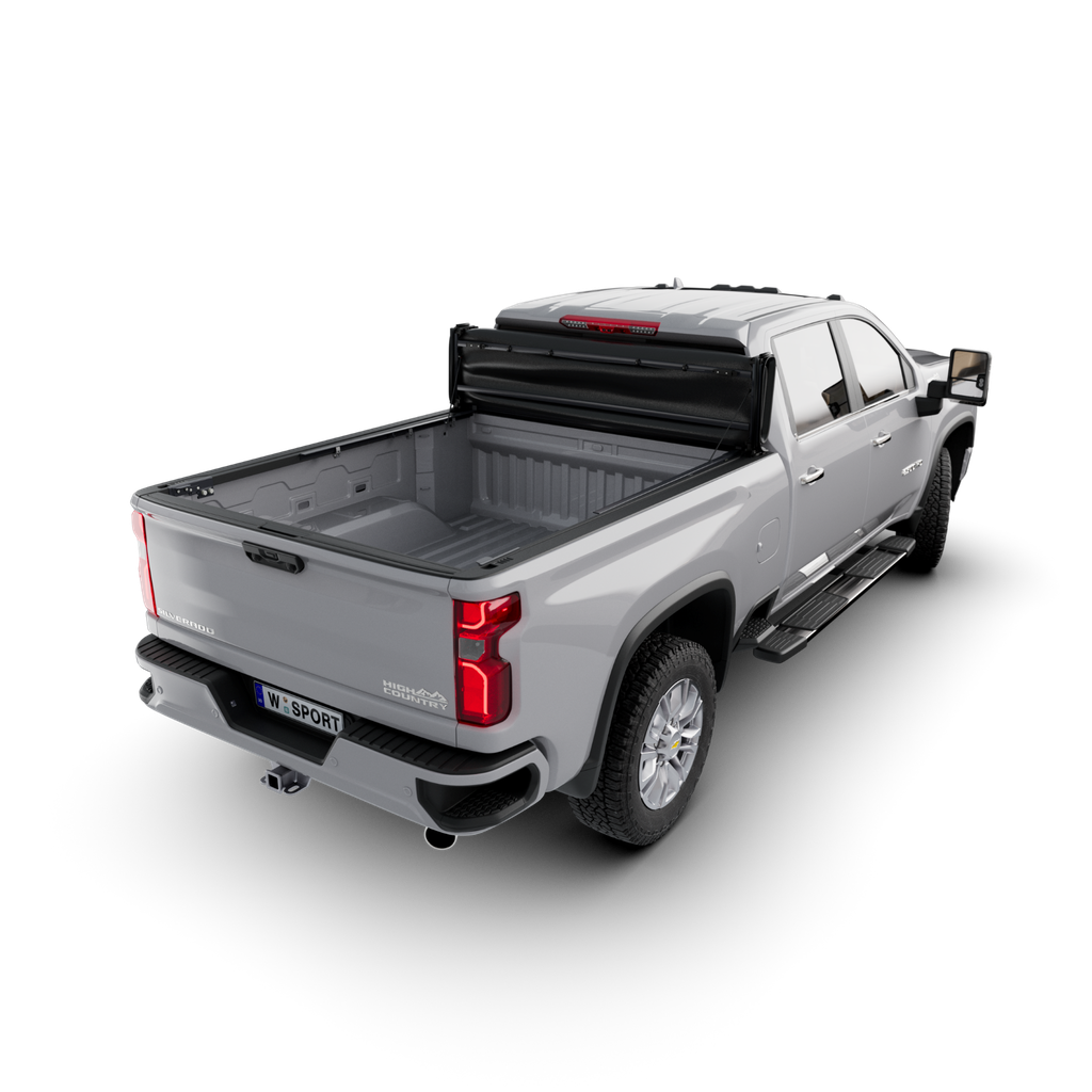 29-1258 - Worksport SC4 Soft Trifold Bed Cover - Fits 2019-2026 New Body Style Chevrolet Silverado/GMC Sierra 1500 8' Bed without Factory Side Storage Boxes