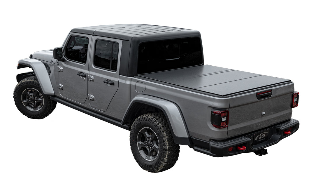 B1070019 - Lomax Folding Hard Cover - Fits 2020-2024 Jeep Gladiator 5 Bed - Matte Black