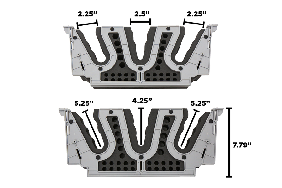 AD16MSPK - Decked Accessories - Midsize Piecekeepers - firearms holder - narrow drawer - (1) set of (2) two (Light Gray)