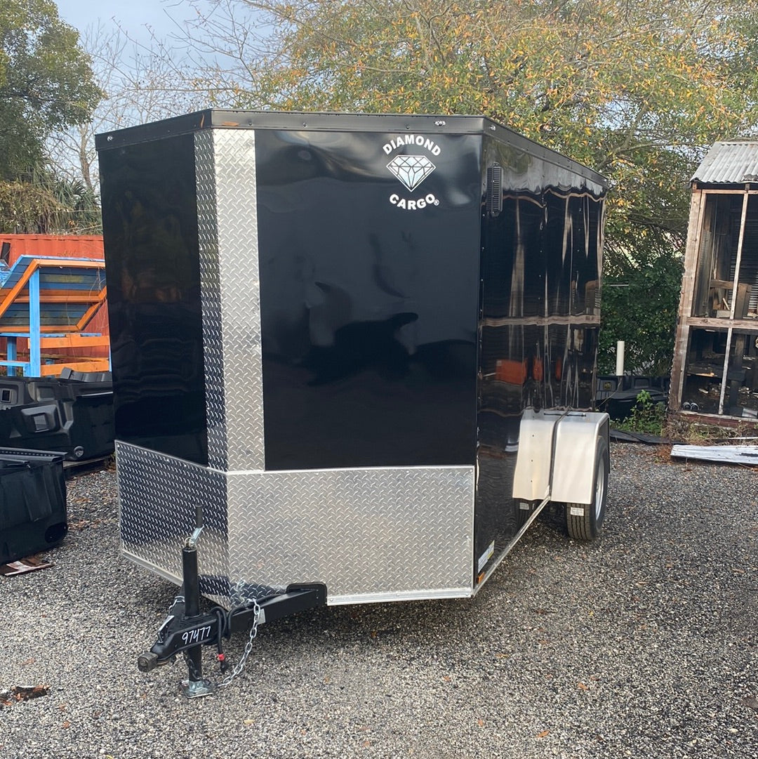 6x12 Enclosed Trailer Single Axle Black VIN 97477