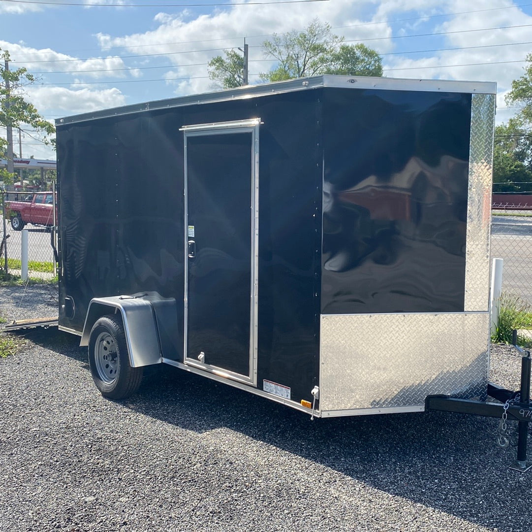 97486 Blk 6x12 Single Axle Diamond Cargo Enclosed trailer