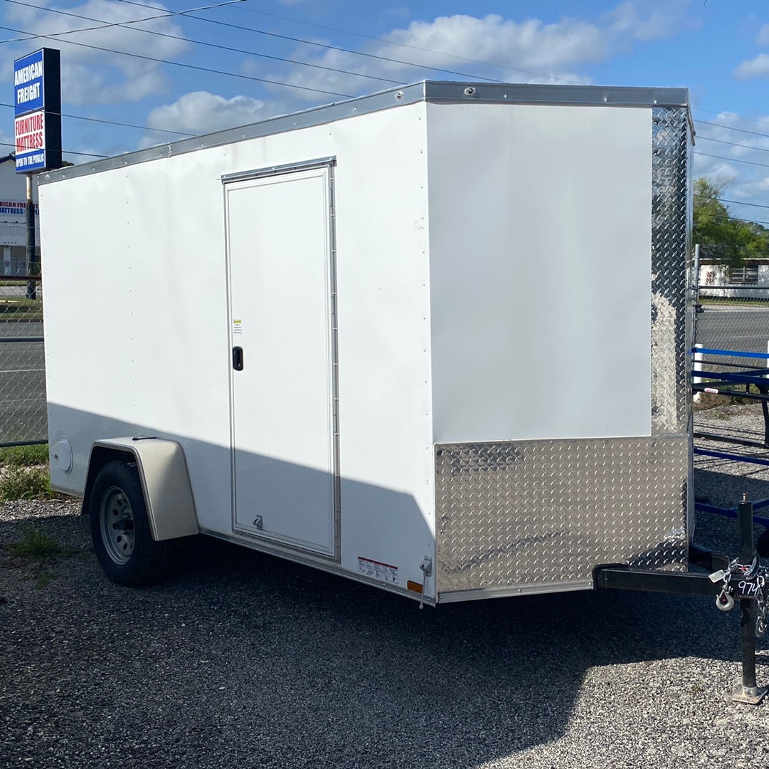 97483 Wht 6x12 Single Axle Diamond Cargo Enclosed trailer