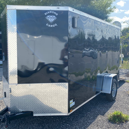 97486 Blk 6x12 Single Axle Diamond Cargo Enclosed trailer