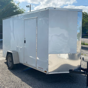 97484 Wht 6x12 Single Axle Diamond Cargo Enclosed trailer
