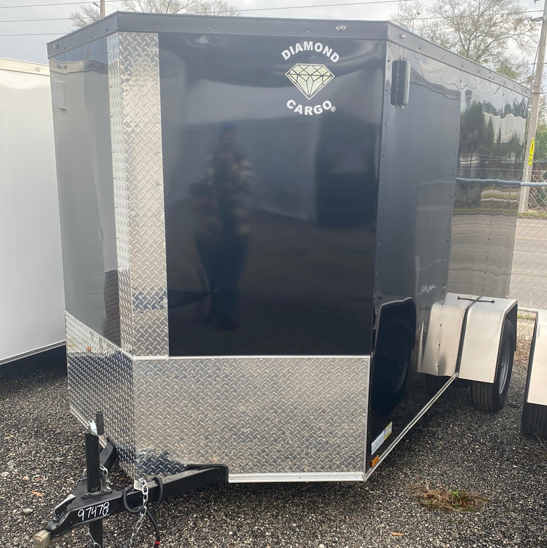 6x12 Enclosed Trailer Single Axle Black VIN 97478