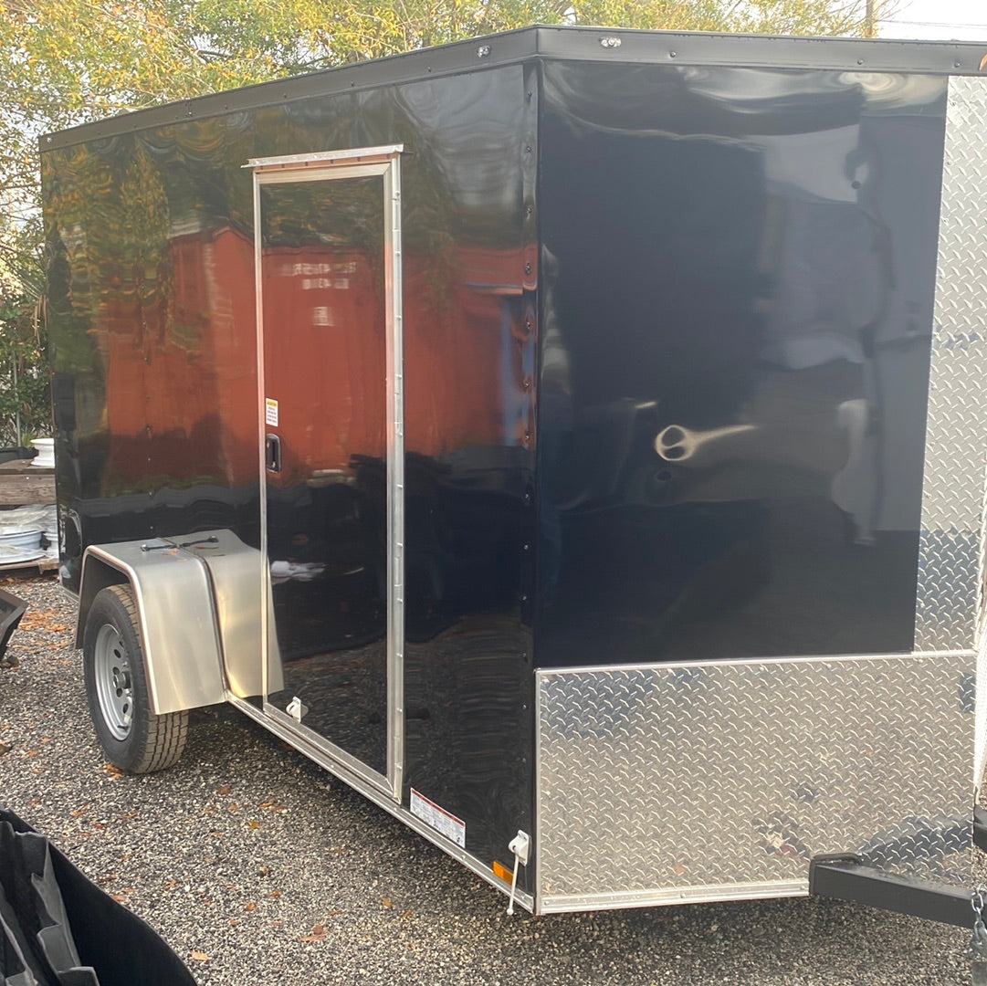 6x12 Enclosed Trailer Single Axle Black VIN 97477