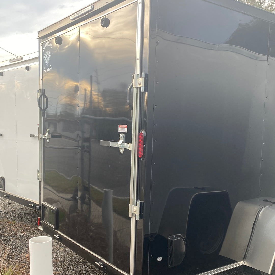 6x12 Enclosed Trailer Single Axle Black VIN 97478
