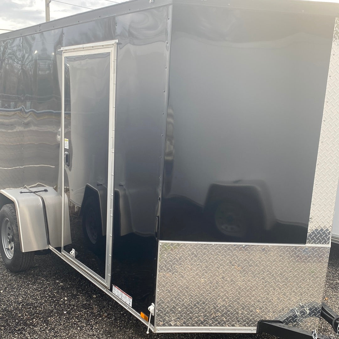 6x12 Enclosed Trailer Single Axle Black VIN 97478