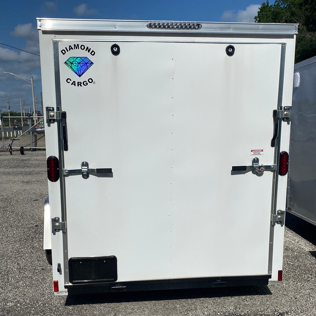 97484 Wht 6x12 Single Axle Diamond Cargo Enclosed trailer