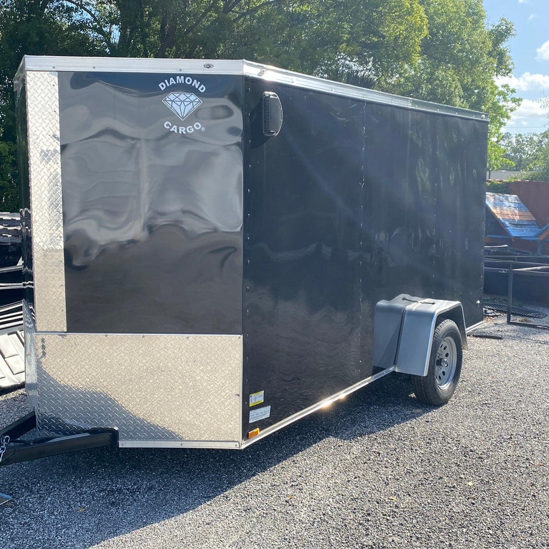 97485 Blk 6x12 Single Axle Diamond Cargo Enclosed trailer
