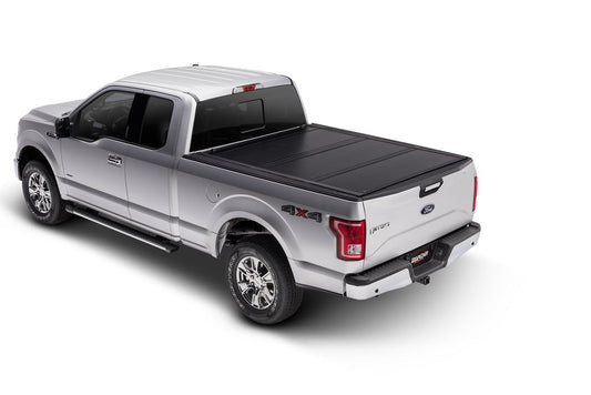 UX42010  Ultra Flex Tonneau Cover Black Textured; UnderCover Ultra Flex 2007-2020 Toyota Tundra 6ft. 6 Bed Std/Dbl with Deck Rail System-Matte Black Finish